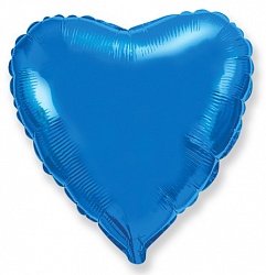 Шар с гелием Сердце, Синий, 46 см